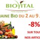 Semaine bio du samedi 2 au samedi 9 juin, -8% sur tous nos articles !